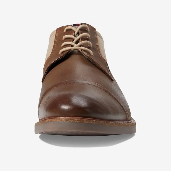 Ben Sherman Men\'s Birk Cap Toe Oxford in Taupe Leather NWOB main image 6